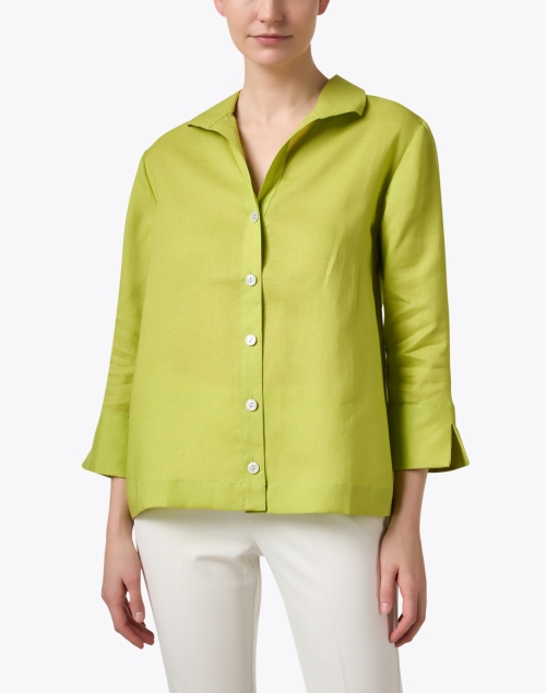 Front image - Hinson Wu - Lara Green Linen Shirt