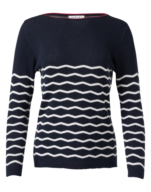 Product image - Blue - Navy Wave Stripe Cotton Sweater