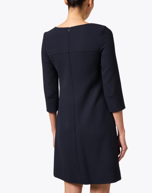Back image - Jane - Nancy Navy Wool Crepe Dress