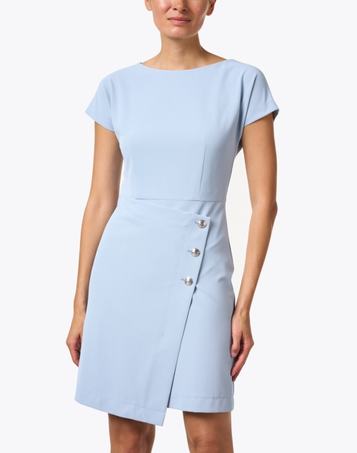 Front image - BOSS Hugo Boss - Datera Light Blue Wrap Skirt Dress