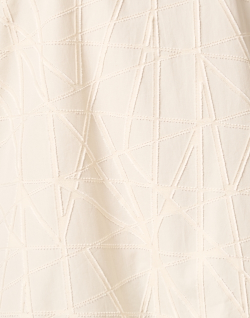 Fabric image - Lafayette 148 New York - Ivory Geometric Textured Cotton Dress