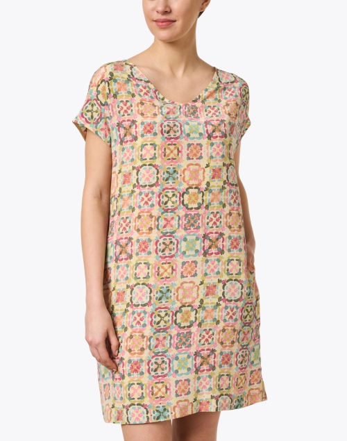 Front image - Momoni - Roxie Multi Print Silk Dress