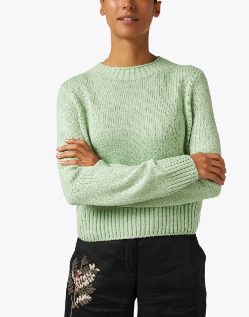 Front image - Vince - Green Silk Sweater