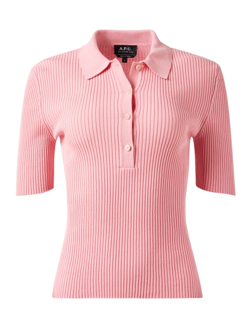 Product image - A.P.C. - Danae Pink Knit Polo Top