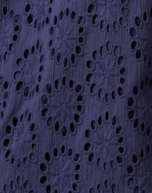 Fabric image - Sail to Sable - Navy Floral Eyelet Cotton Dress