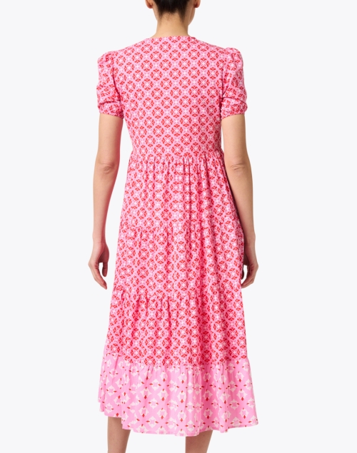 Back image - Ro's Garden - Daphne Pink Geometric Cotton Dress