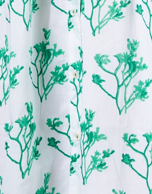 Fabric image - Ro's Garden - Deauville Green and White Print Shirt Dress