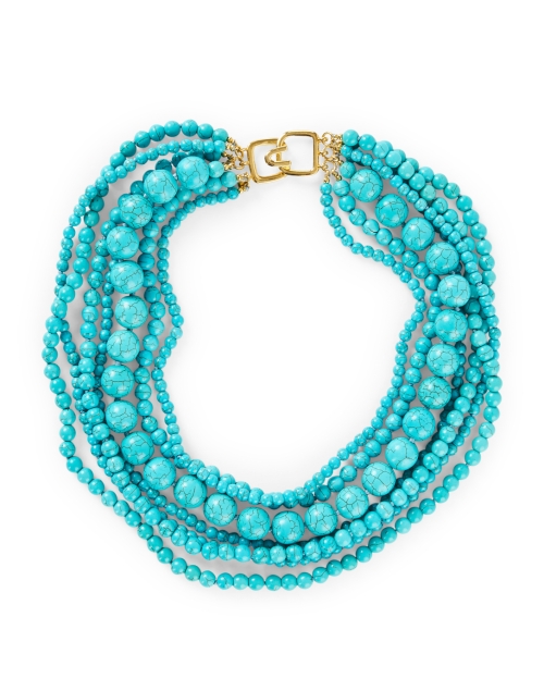 Product image - Kenneth Jay Lane - Turquoise Multi Strand Beaded Necklace