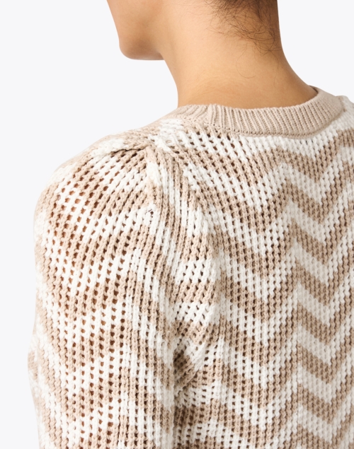 Extra_1 image - White + Warren - Beige Chevron Cotton Sweater