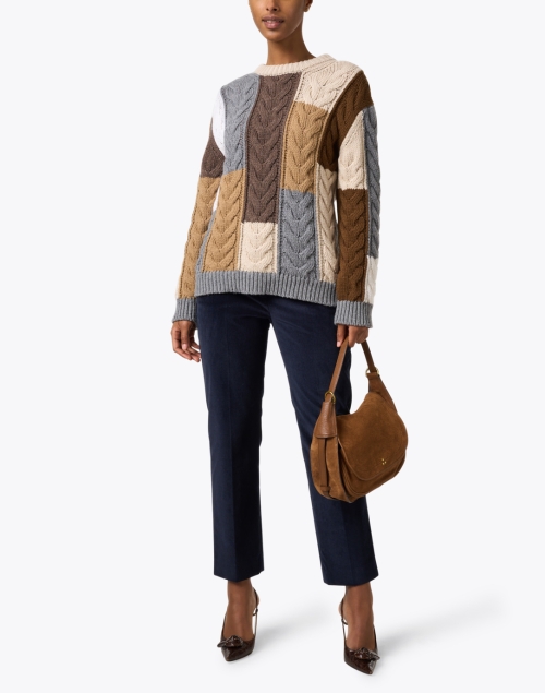 Ghinea Multi Patchwork Wool Sweater