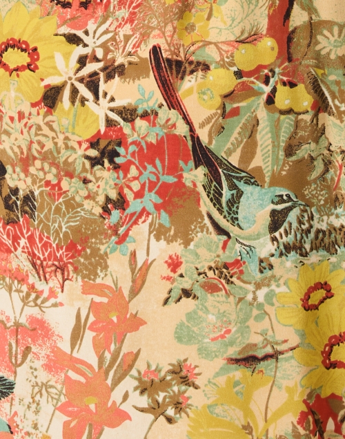 Fabric image - Momoni - Acanthis Orange Floral Print Silk Dress
