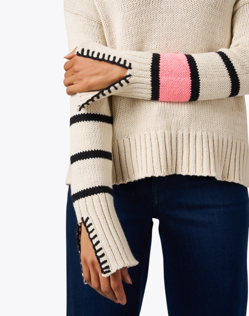 Extra_1 image - Lisa Todd - Beige Contrast Stitch Sweater