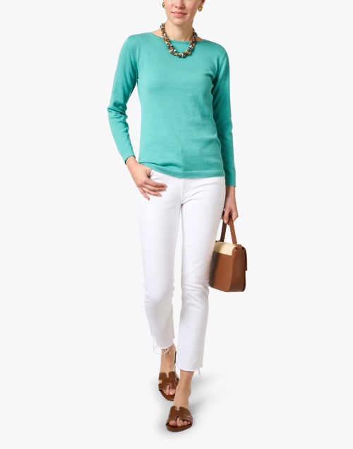Sea Green Pima Cotton Sweater 