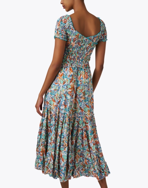 Back image - Poupette St Barth - Soledad Multi Print Smocked Cotton Dress