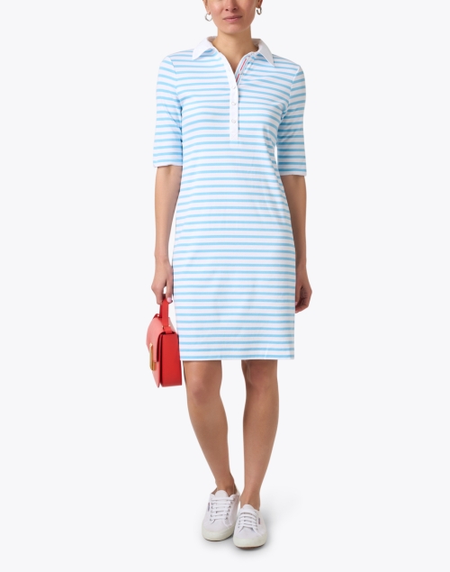 Blue Striped Polo Dress