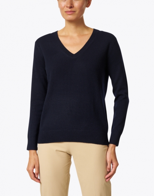 Front image - Vince - Weekend Navy Cashmere Sweater