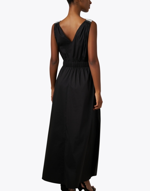 Back image - Purotatto - Black Cotton Maxi Dress