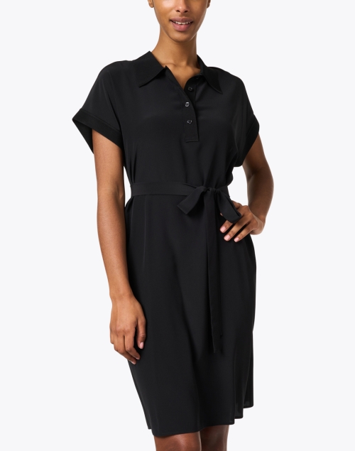 Front image - Joseph - Rosemoore Black Silk Polo Dress