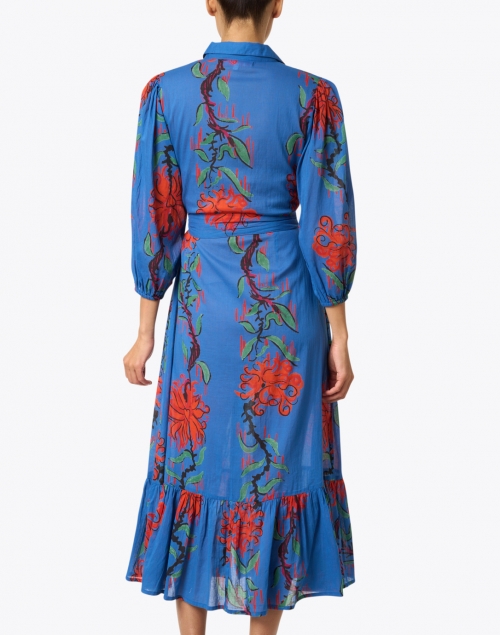 Ro's Garden - Maxima Blue and Red Floral Dress