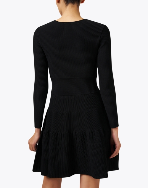 Back image - Shoshanna - Cierra Black Knit Fit and Flare Dress