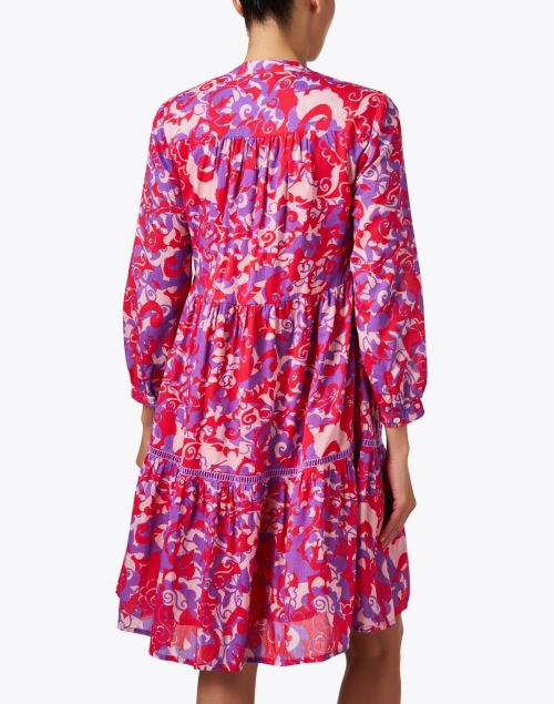 Back image - Ro's Garden - Tyler Fuchsia and Red Print Dress