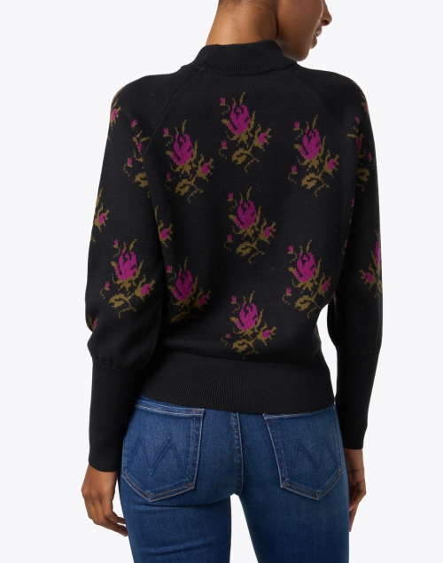 Back image - Kinross - Black Multi Floral Cotton Sweater