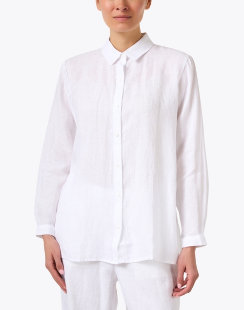 Front image - Eileen Fisher - White Linen Shirt