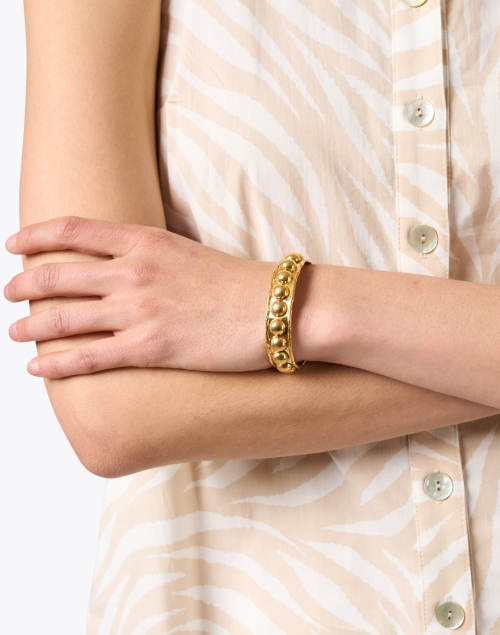 Gold Studded Small Cuff Bracelet