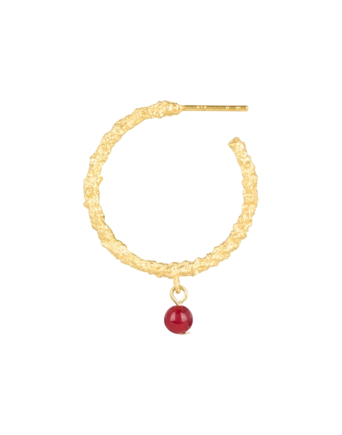Back image - Peracas - Vino Gold and Red Hoop Earrings