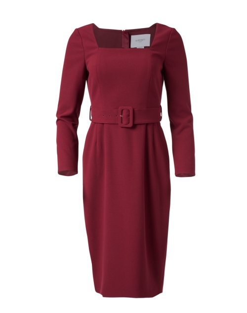 Product image - L.K. Bennett - Carrington Burgundy Belted Dress