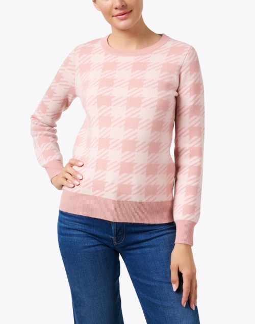 Front image - Madeleine Thompson - Milne Pink Gingham Sweater