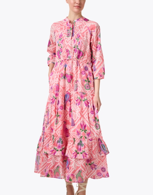 Front image - Banjanan - Bazaar Pink Print Cotton Dress