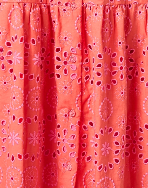 Fabric image - Vilagallo - Aroa Coral Eyelet Shirt Dress