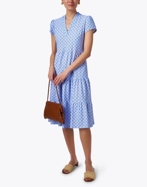 Libby Blue Print Tiered Dress