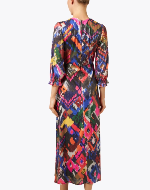 Back image - Vilagallo - Kara Multi Ikat Sequin Print Dress