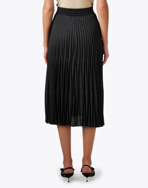 Back image - D.Exterior - Black Pleated Wool Skirt