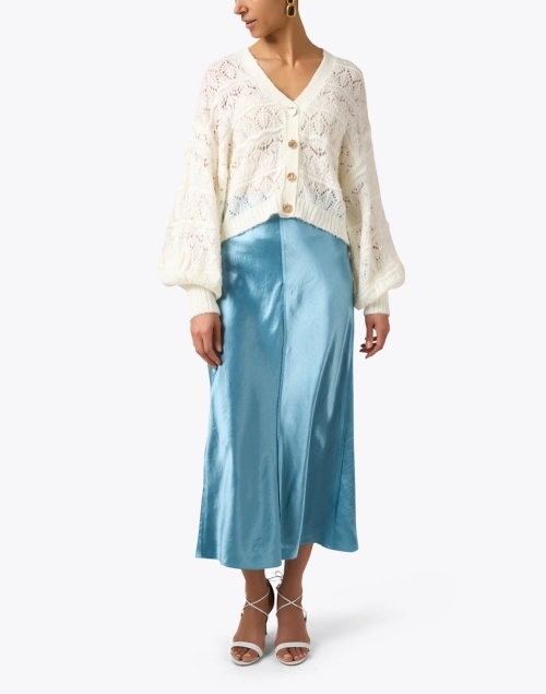 Blue Satin Slip Skirt