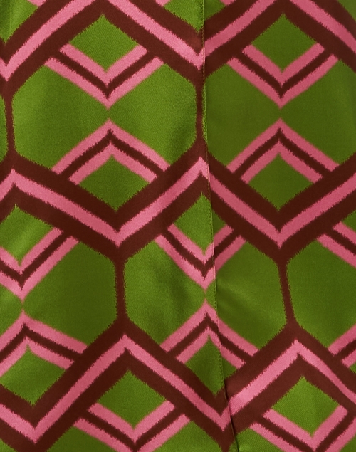 Fabric image - Odeeh - Green and Pink Print Silk Wide Leg Pant 