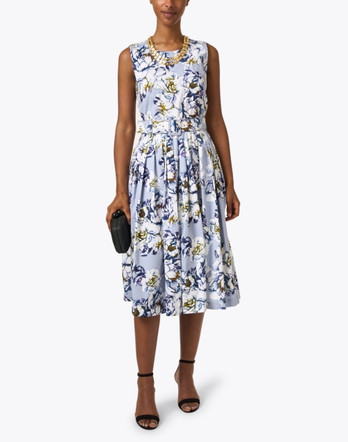 Florence Blue and White Floral Print Dress