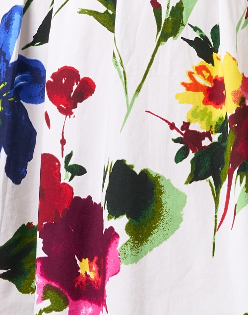 Fabric image - Samantha Sung - Audrey White Multi Floral Print Stretch Cotton Dress