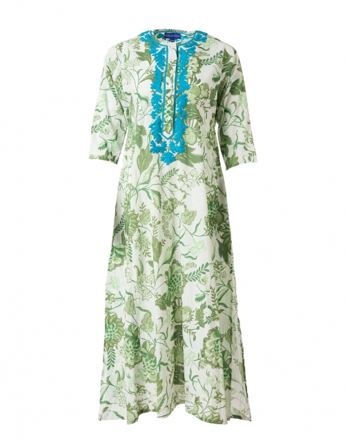 Ro's Garden Green and Turquoise Embroidered Floral Kurta