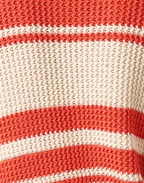 Fabric image - Weekend Max Mara - Vertigo Beige and Red Stripe Cotton Sweater