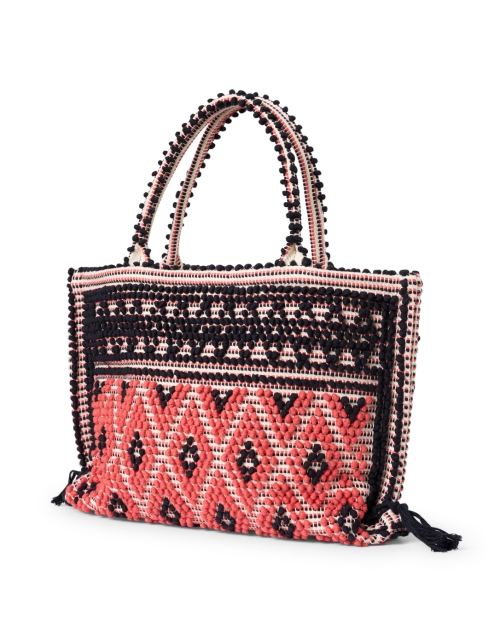 Front image - Casa Isota - Camilla Black and Red Woven Bag