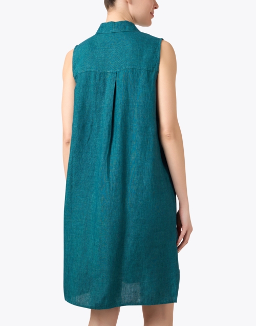 Back image - Eileen Fisher - Agean Teal Shirt Dress