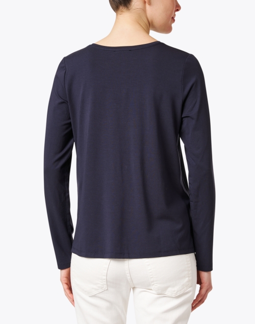 Back image - Eileen Fisher - Navy Stretch Jersey Top