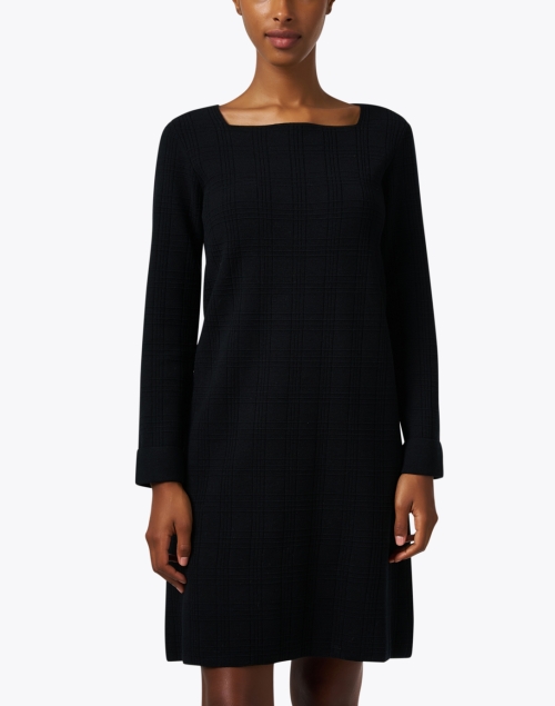 Front image - D.Exterior - Black Textured Check Dress