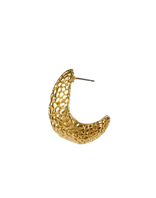 Back image - Kenneth Jay Lane - Gold Pebbled Hoop Earrings