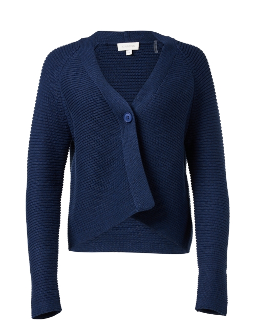 Product image - Kinross - Navy Garter Stitch Cotton Cardigan