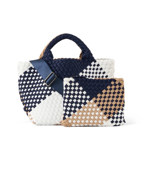 Back image - Naghedi - St. Barths Navy Multi Graphic Woven Handbag