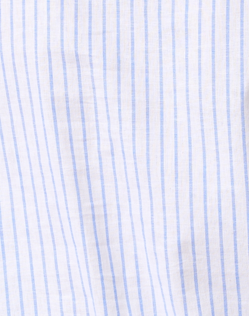 Fabric image - Vilagallo - Blue Striped Embroidered Blouse